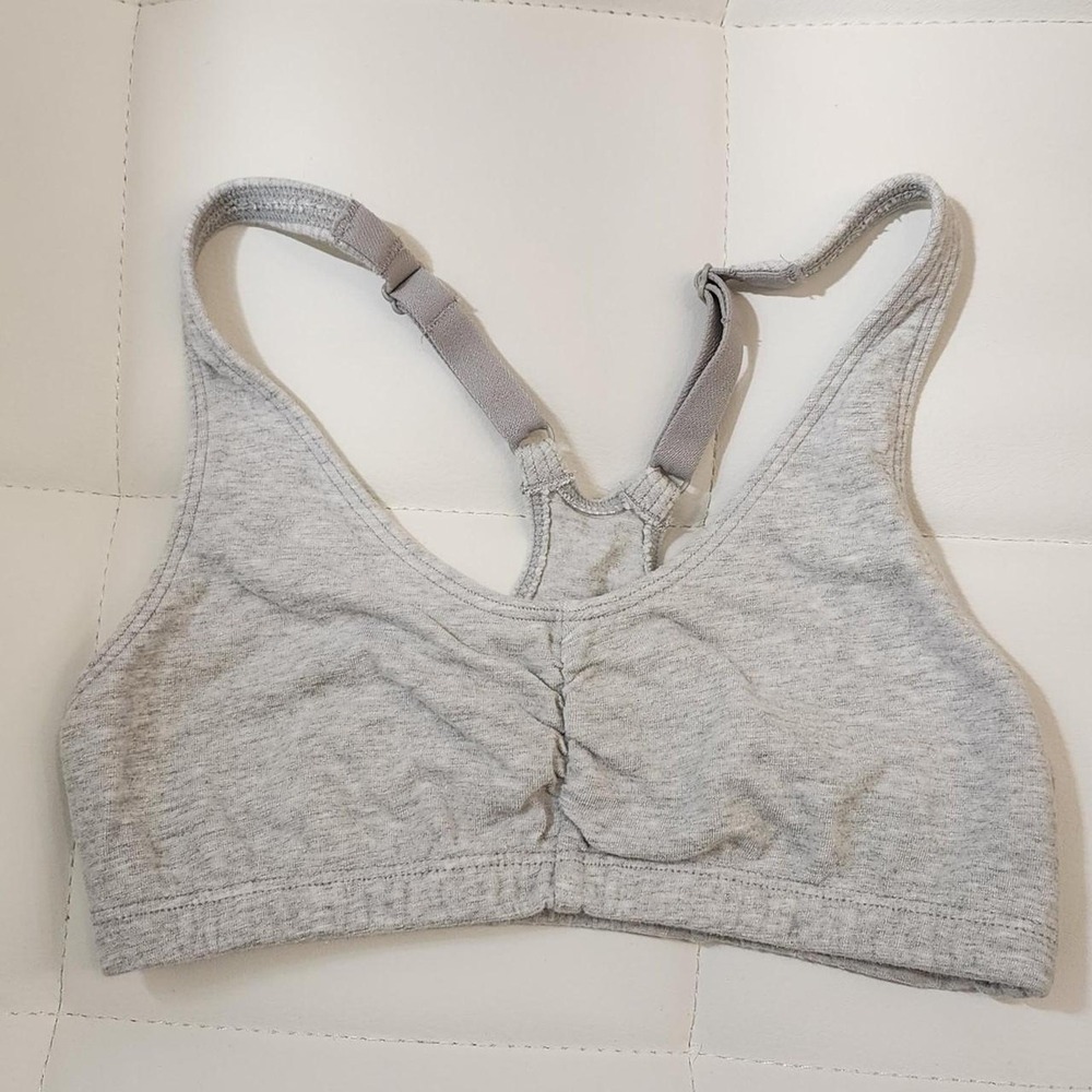 Fruit of the Loom Heather Gray Cotton Stretch Racerback Sports Bra Size 32 90011